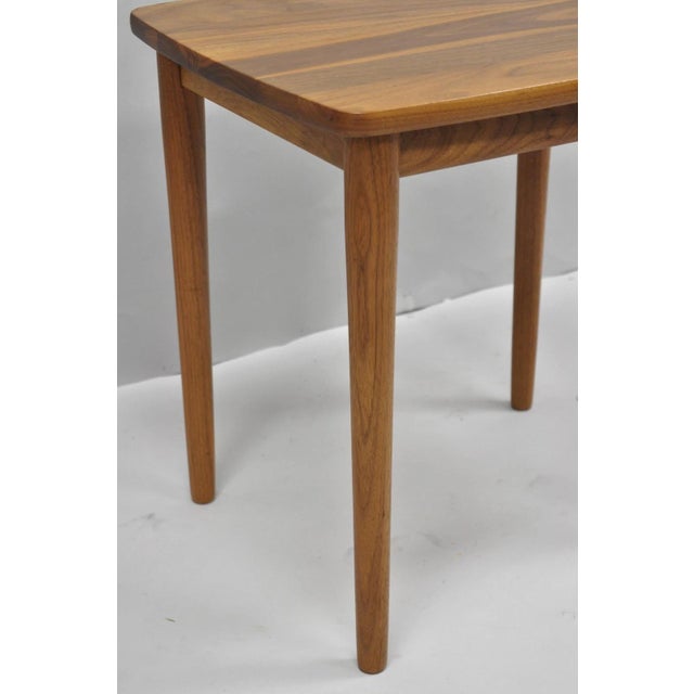 Late 20th Century Contemporary Mid Century Danish Modern Style Small Teak Drinks Side Table For Sale - Image 5 of 14