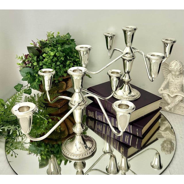 Silver Vintage Duchin Creations Sterling Silver Candelabras - 2 Piece Set For Sale - Image 8 of 9