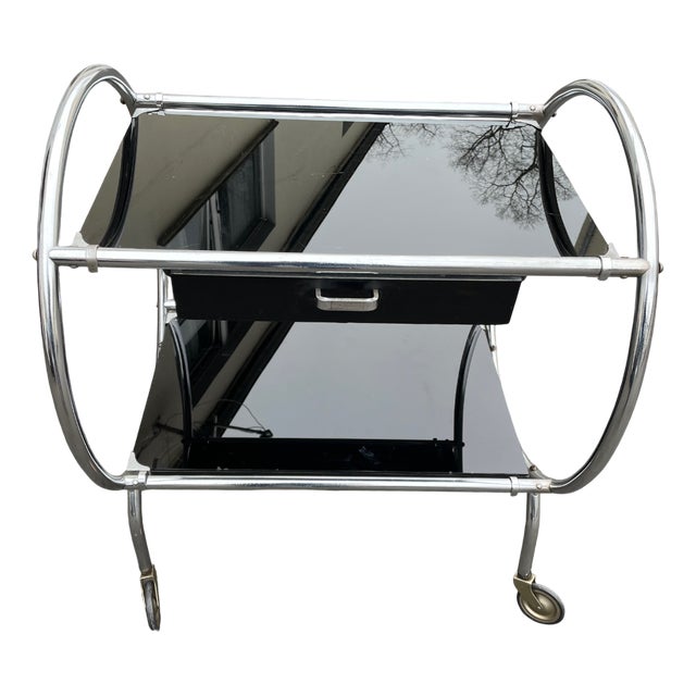 Art Deco Chrome Bar Cart, Germany, 1920s For Sale