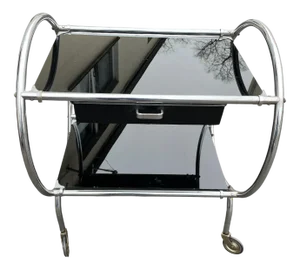 Art Deco Chrome Bar Cart, Germany, 1920s