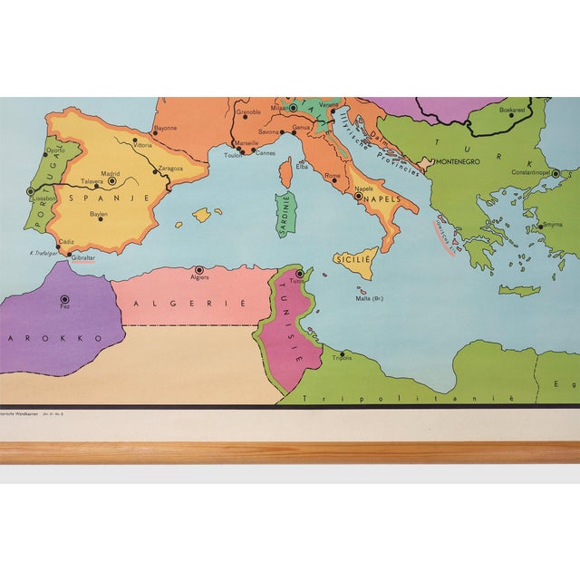 Vintage Historical Wall Map of Europe 1812, Belgium, 1950s For Sale - Image 6 of 11