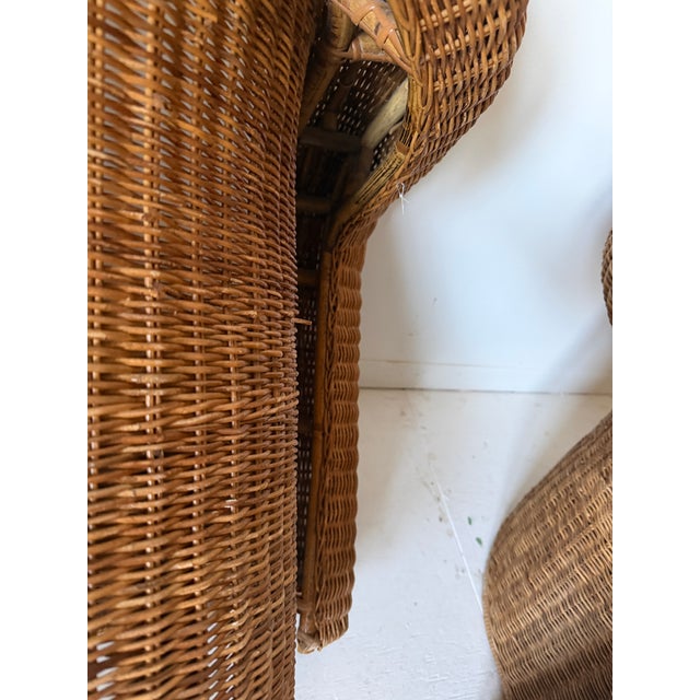 1960s Modern Sculptural Wicker Chairs a Pair For Sale - Image 4 of 10