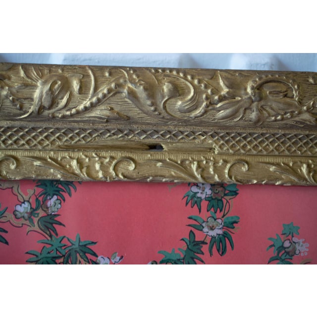 Antique Japanese Painting on Coral Rice Paper Framed For Sale - Image 4 of 6