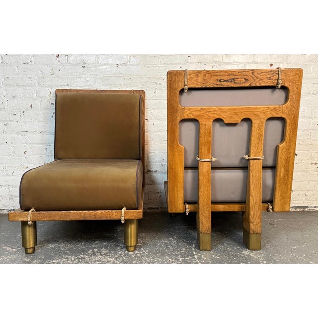Guillerme et Chambron Pair of Mid-Century "Elmyre" Chairs Attributed to Guillerme & Chambron for Votre Maison For Sale - Image 4 of 12