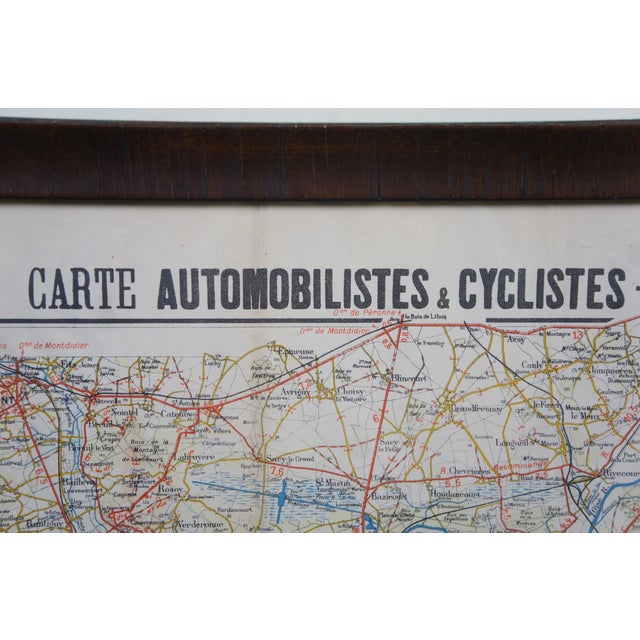 Antique French Victorian Carte Automobilistes & Cyclistes Paris Map 39" For Sale - Image 10 of 17