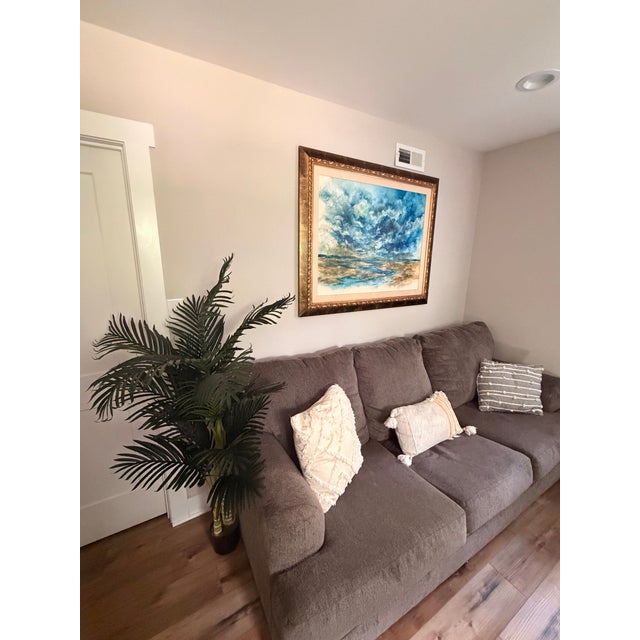 1970s 1976 Large Framed Coastal Landscape Watercolor by James Duffy (Artist Copy) For Sale - Image 5 of 7