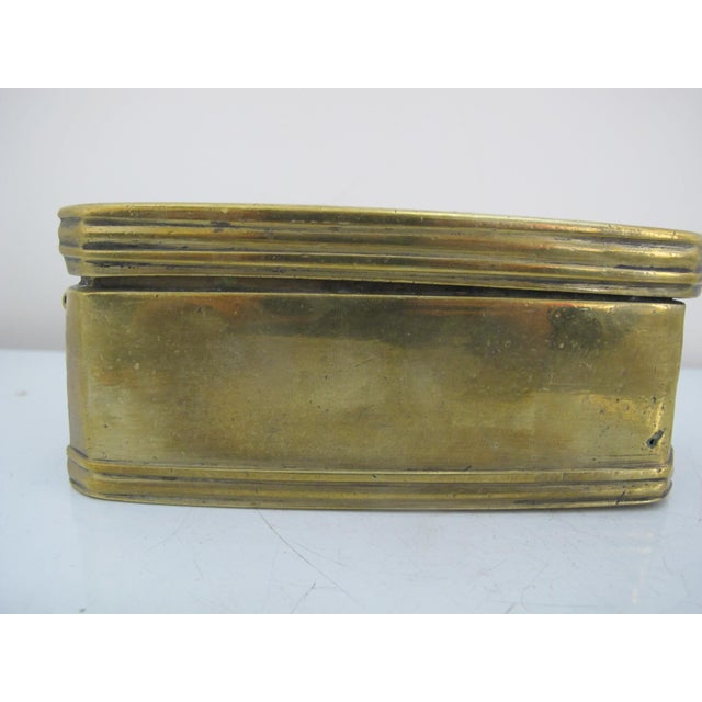 Beautiful old Mindanao or South East Indian betel nut box. Brass or bronze with geometric copper inlay. Open large hinged...