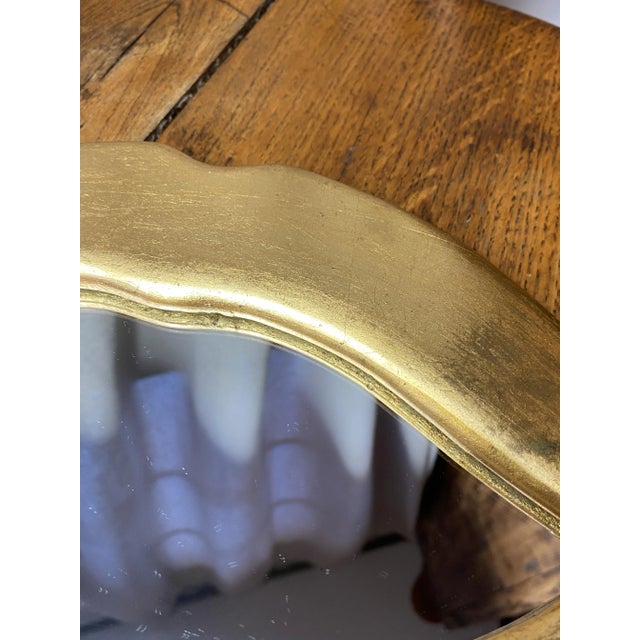 Gold Gold Leaf Plaster Lip Mirror, 1970s For Sale - Image 8 of 12