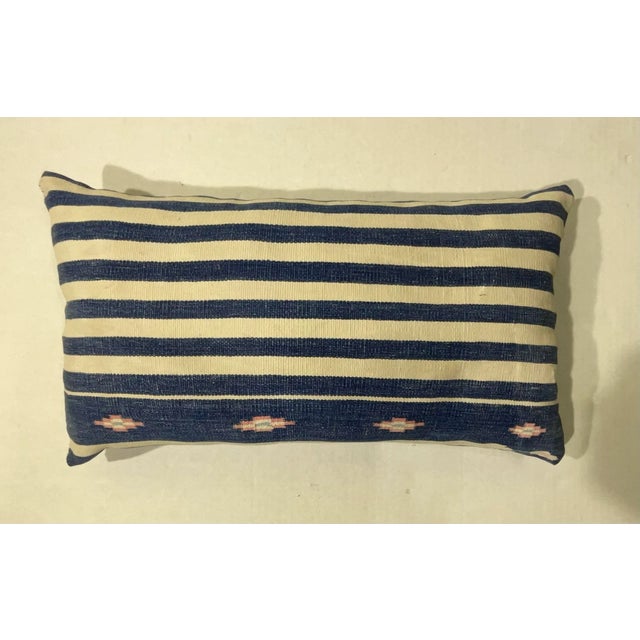 Single Flat Weave Antique Textile Pillow For Sale - Image 9 of 9