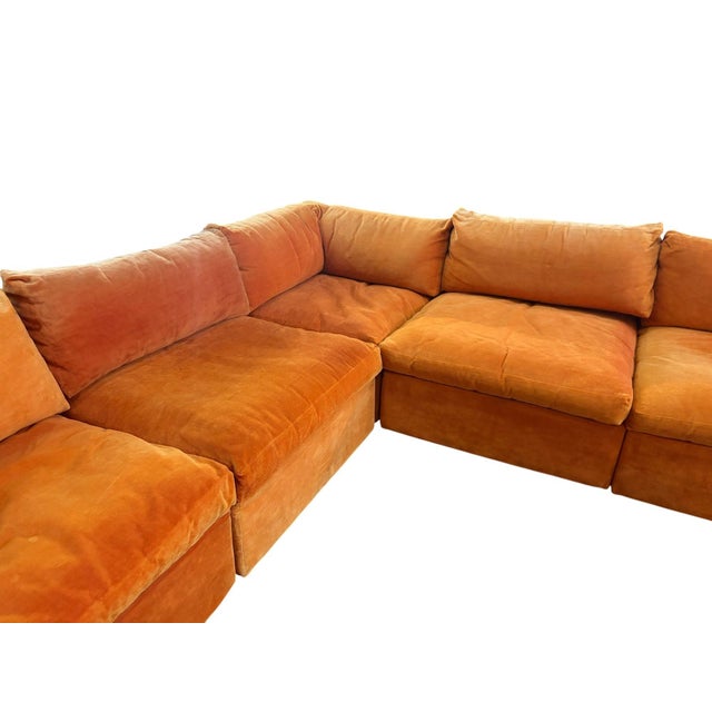 Adrian Pearsall 6-piece modular sectional designed for Craft Associates, 1970’s. Original upholstery in good condition....
