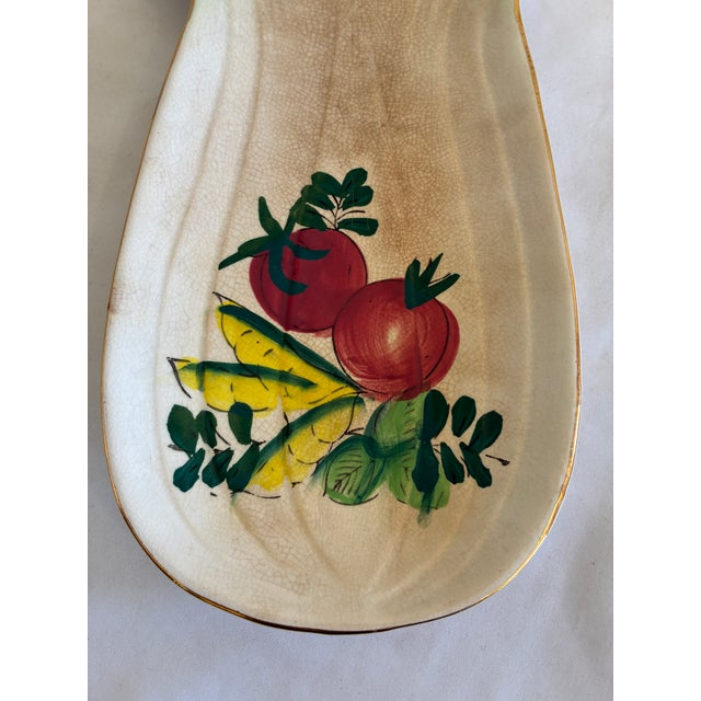 Mid-Century Modern Vintage Hand Painted Celery Vegetable Serving Dish For Sale - Image 3 of 11
