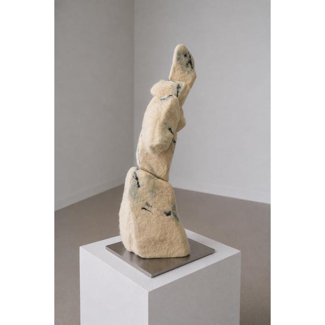 Contemporary The Stacking of the Graces Sculpture in Felted Wool and Metal by Tina Tictone For Sale - Image 3 of 9