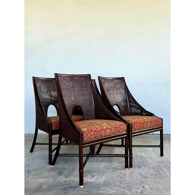Vintage Barbara Barry for McGuire Tobacco Cane Dining Chairs - Set Of. 4 For Sale In West Palm - Image 6 of 12