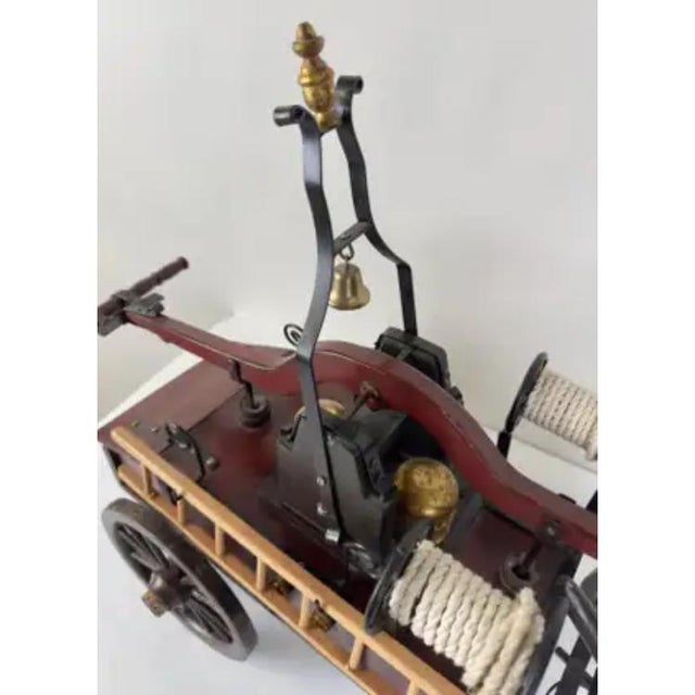 19th C Antique Iron & Wood Fire Engine Large Model or Sculpture For Sale - Image 10 of 13