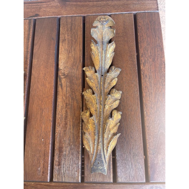 Late 19th Century Late 19th Century Art Nouveau French Ormolu Bronze Acanthus-Leaf Curtain Tie-Backs - Set of 3 For Sale - Image 5 of 6