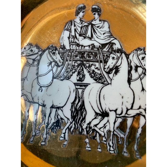 Piero Fornasetti 1860 P. Fornasetti "Roman Quadriga " Brass Plates - Set of 8 For Sale - Image 4 of 6