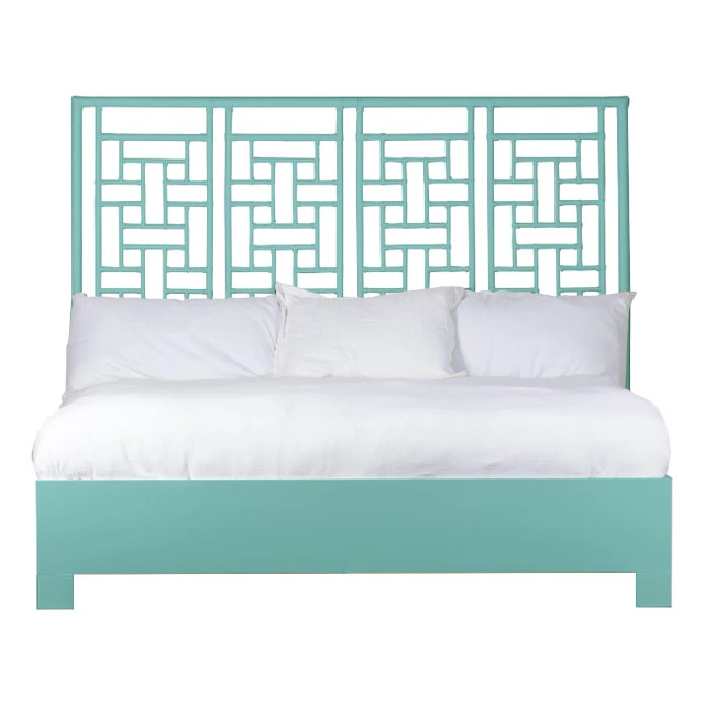 Ohana Platform Bed King, Turquoise For Sale