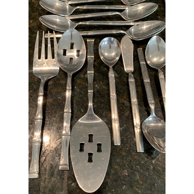 Stanley Roberts Tiburon Faux Bamboo Stainless Flatware Service for 8 - Set of 51 For Sale In Phoenix - Image 6 of 9