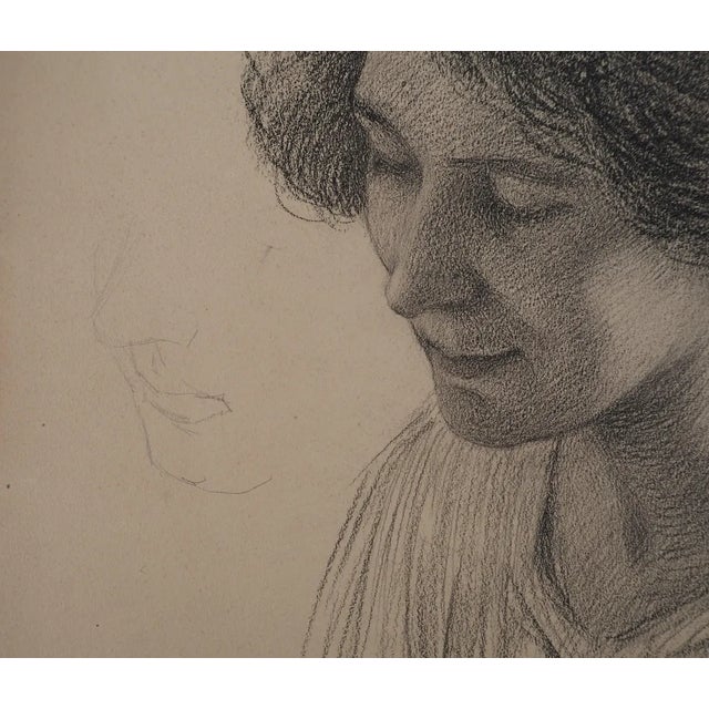 Léopold Franz Kowalski, Portrait of Amélia, Original Drawing For Sale - Image 4 of 5