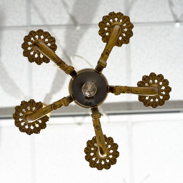 Vintage French, Bronze, Petite Chandelier For Sale - Image 9 of 9