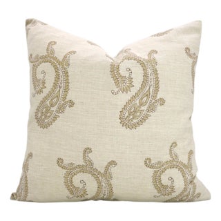 Fabdivine Bankebihari Handmade Block Print Pillow Cover Linen Blend Floral Decorative 16x16 Inch Cushion Cover For Sale