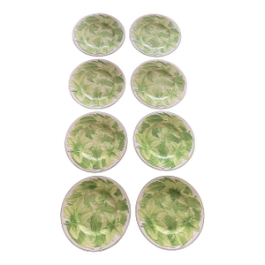 Set of Vintage Italian Painted Leaf Plates-8