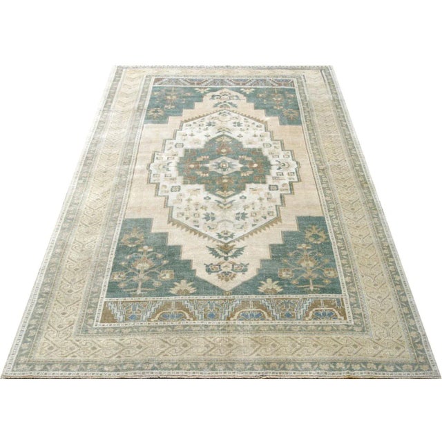 1960s Turkish Oushak Rug For Sale In Los Angeles - Image 6 of 7