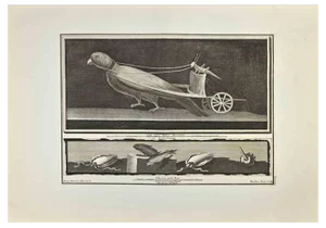 Nicola Vanni, Grasshopper Driving a Parrot-Cart, Etching, 18th Century