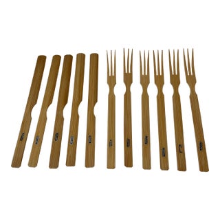 Vintage Bamboo Flatware - Set of 11 For Sale
