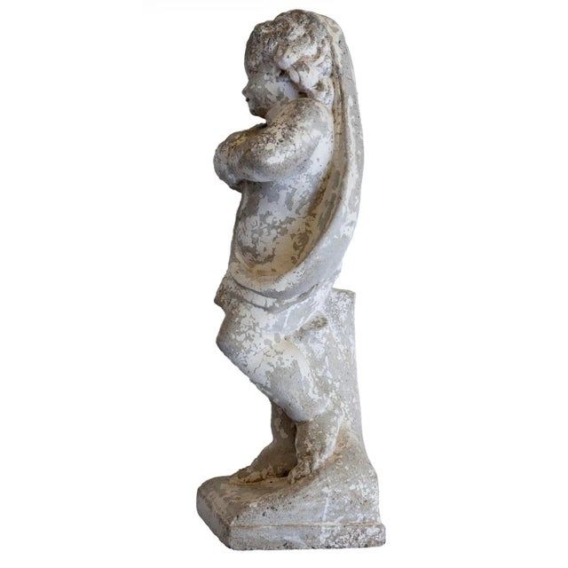 Late 19th Century Victorian Garden Cast Stone Putti Statue | Chairish