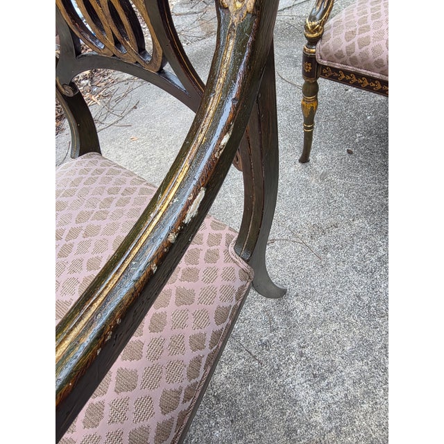 Set of Eight Rare Regency Style Dining Room Chairs For Sale - Image 11 of 12