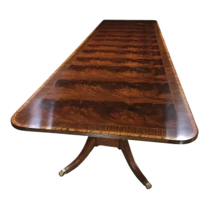 Multi-Banded 14 Ft. Mahogany Regency Style Dining Table by Leighton Hall. Made-To-Order