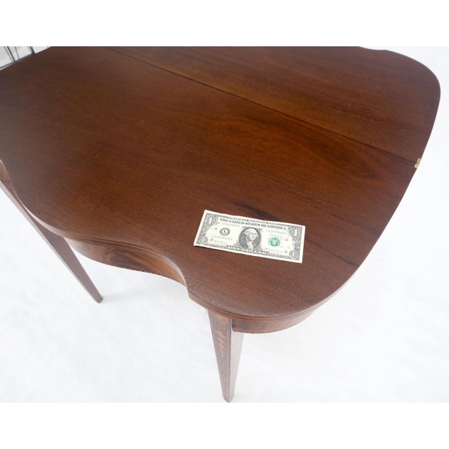 Fine Inlaid Serpentine Front Federal Style Flip Top Console Sofa Table MINT For Sale - Image 14 of 18