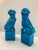 1950s Turquoise Glazed Porcelain Foo Dogs Large - A Pair For Sale - Image 5 of 11