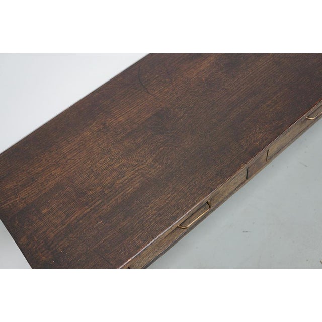 Wood Vintage English Rustic Farmhouse Oak Side Table, 1930s For Sale - Image 7 of 16