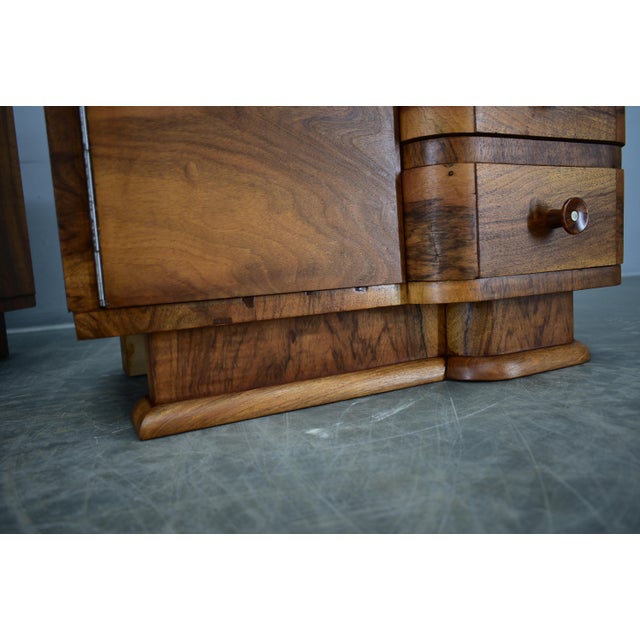 1930s Art Deco Bedside Tables, Former Czechoslovakia, 1930s, Set of 2 For Sale - Image 5 of 18