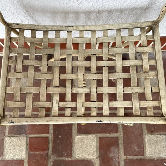 Metal 1970s Jansen Style Empire Swan Curule Vanity Stool For Sale - Image 7 of 12