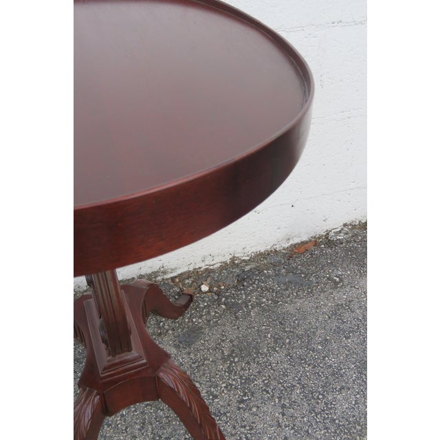 1940s Mahogany Oval Harp Design Claw Feet Side End Table For Sale - Image 13 of 14
