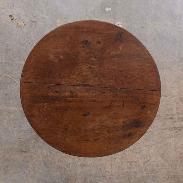 Brown 1940s French Wood Pedestal Side Table For Sale - Image 8 of 11