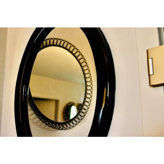 Large Circular String Mirror in Lacquered Metal, 1960 For Sale - Image 4 of 6