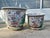 Elevate your space with this stunning pair of vintage Chinese Famille Rose porcelain planters. Beautifully hand-painted...
