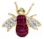 18K Yellow Gold 3/8 Cttw Diamond and 6 3/4 Cttw Red Ruby Bumblebee Brooch Pin (F-G Color, VS2-SI1 Clarity) For Sale