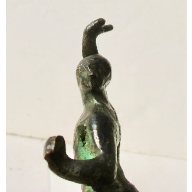 Bronze Bronze Sculpture and Bell Circa 1950s For Sale - Image 8 of 8