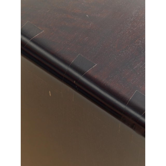 The Vintage Mid-Century Burmese Waterfall Wood Console Table For Sale - Image 9 of 10