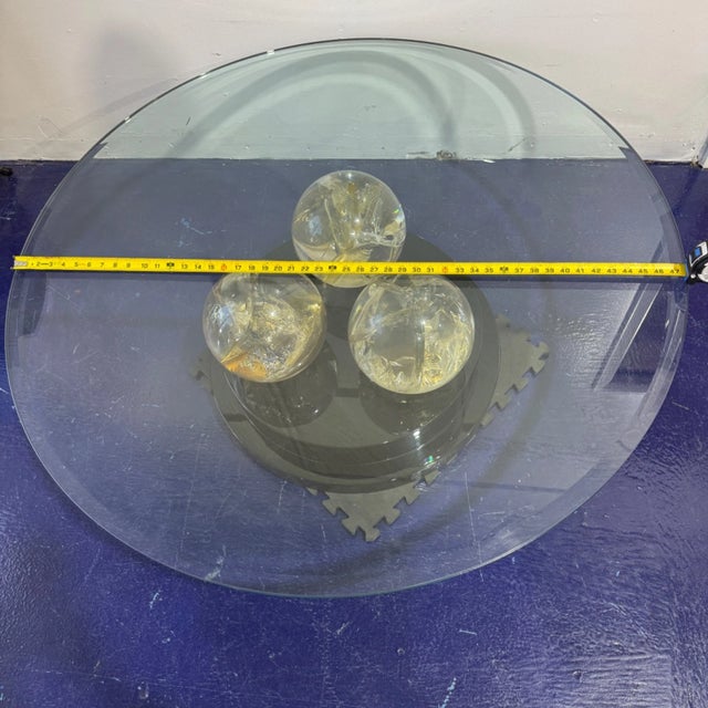Plastic 1970s Triple Spherical, Fractured Resin Coffee Table After Pierre Giraudon For Sale - Image 7 of 17