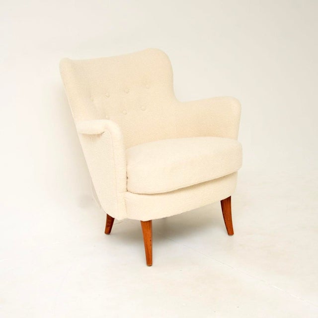Mid-Century Modern Vintage Swedish Lounge Chair attributed to Carl Malmsten for O.H. Sjögren, 1950s For Sale - Image 3 of 10
