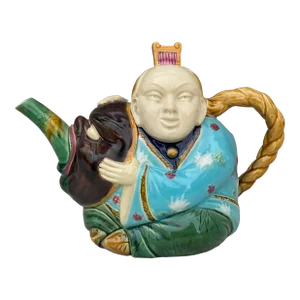 19th-Century Majolica Minton Chinaman Teapot