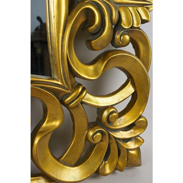 Florentine Gilt Lacquered Wall Mirror, Italy, 1970s For Sale - Image 9 of 18