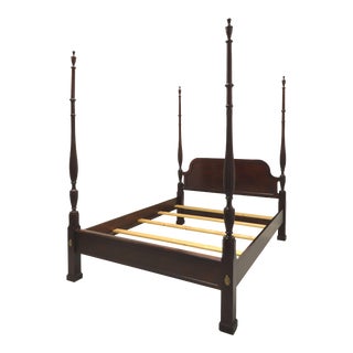 Century Mahogany Traditional Style Four Poster Queen Size Bed For Sale