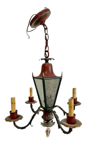 Vintage Italian Mirrored Glass Chandelier